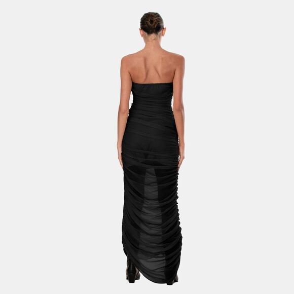 NWT Revolve Ow Collection Sandy Maxi Black Dress Chiffon Size S - Picture 4 of 14